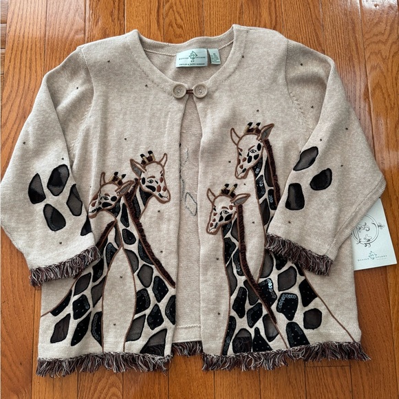 Vintage XXL Design Options by Phillip and Jane Gordon Giraffe Cardigan - Picture 1 of 8